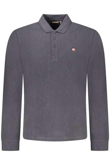 NAPAPIJRI MEN'S LONG-SLEEVED POLO SHIRT BLACK