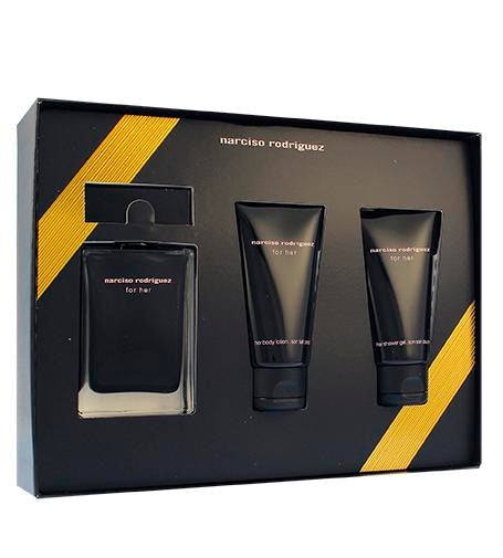 Narciso Rodriguez For Her dárková sada pro ženy toaletní voda 50 ml + tělové mléko 50 ml + sprchový gel 50 ml
