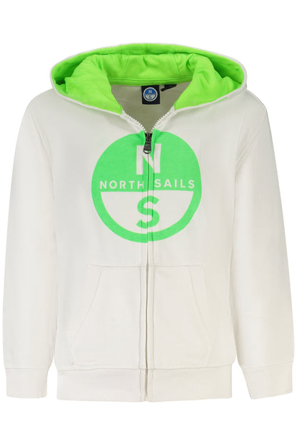 NORTH SAILS KIDS' ZIP-UP SWEATSHIRT WHITE