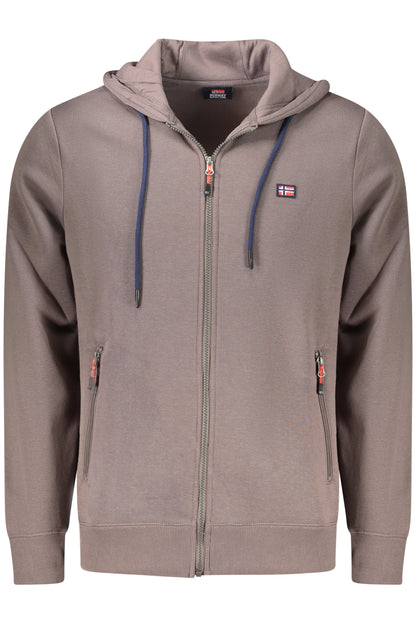 NORWAY 1963 MEN'S BROWN ZIP-UP SWEATSHIRT