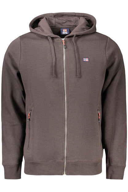 NORWAY 1963 MEN'S BROWN ZIP-UP SWEATSHIRT