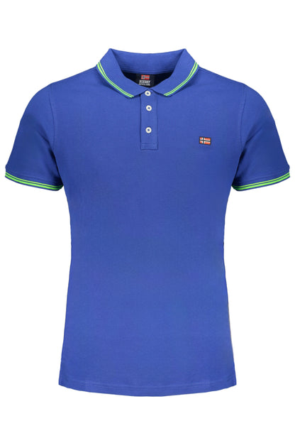 NORWAY 1963 MEN'S BLUE SHORT SLEEVE POLO SHIRT