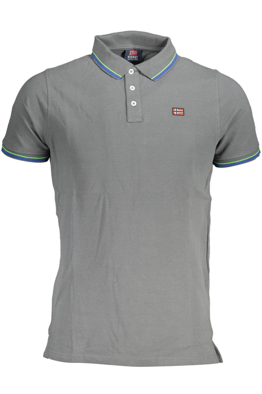 POLO HOMME MANCHES COURTES NORVÈGE 1963 GRIS