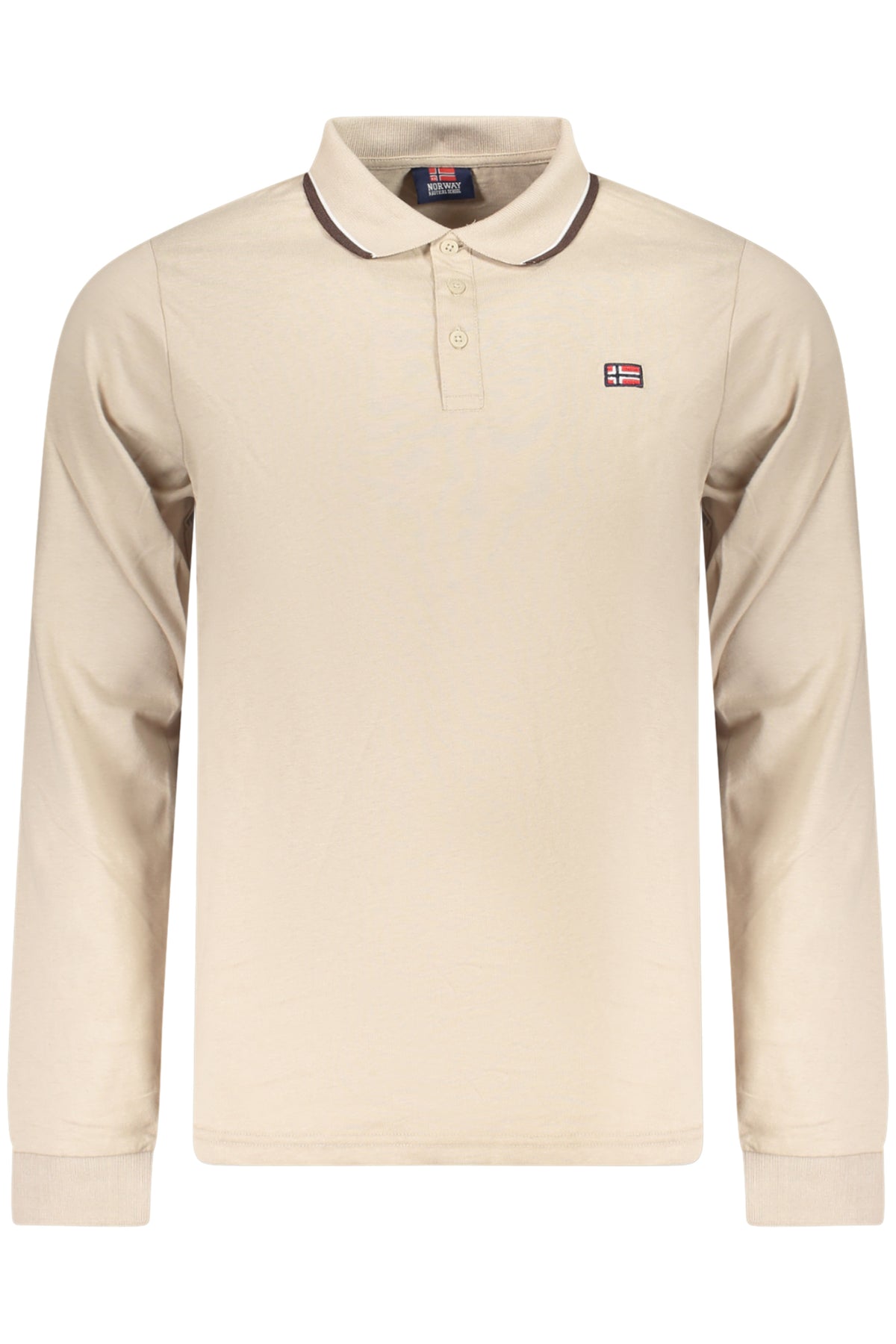 NORWAY 1963 MEN'S LONG-SLEEVE POLO SHIRT, BEIGE
