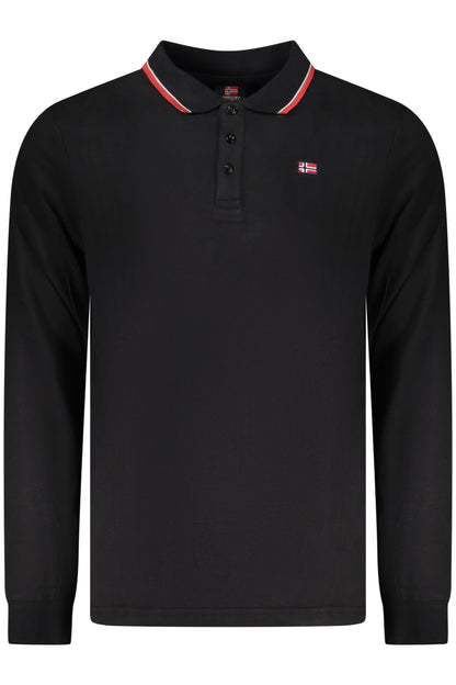 NORWAY 1963 MEN'S LONG-SLEEVED POLO SHIRT, BLACK