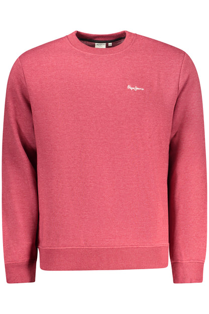 PEPE JEANS MEN'S RED ZIP-UP SWEATSHIRT