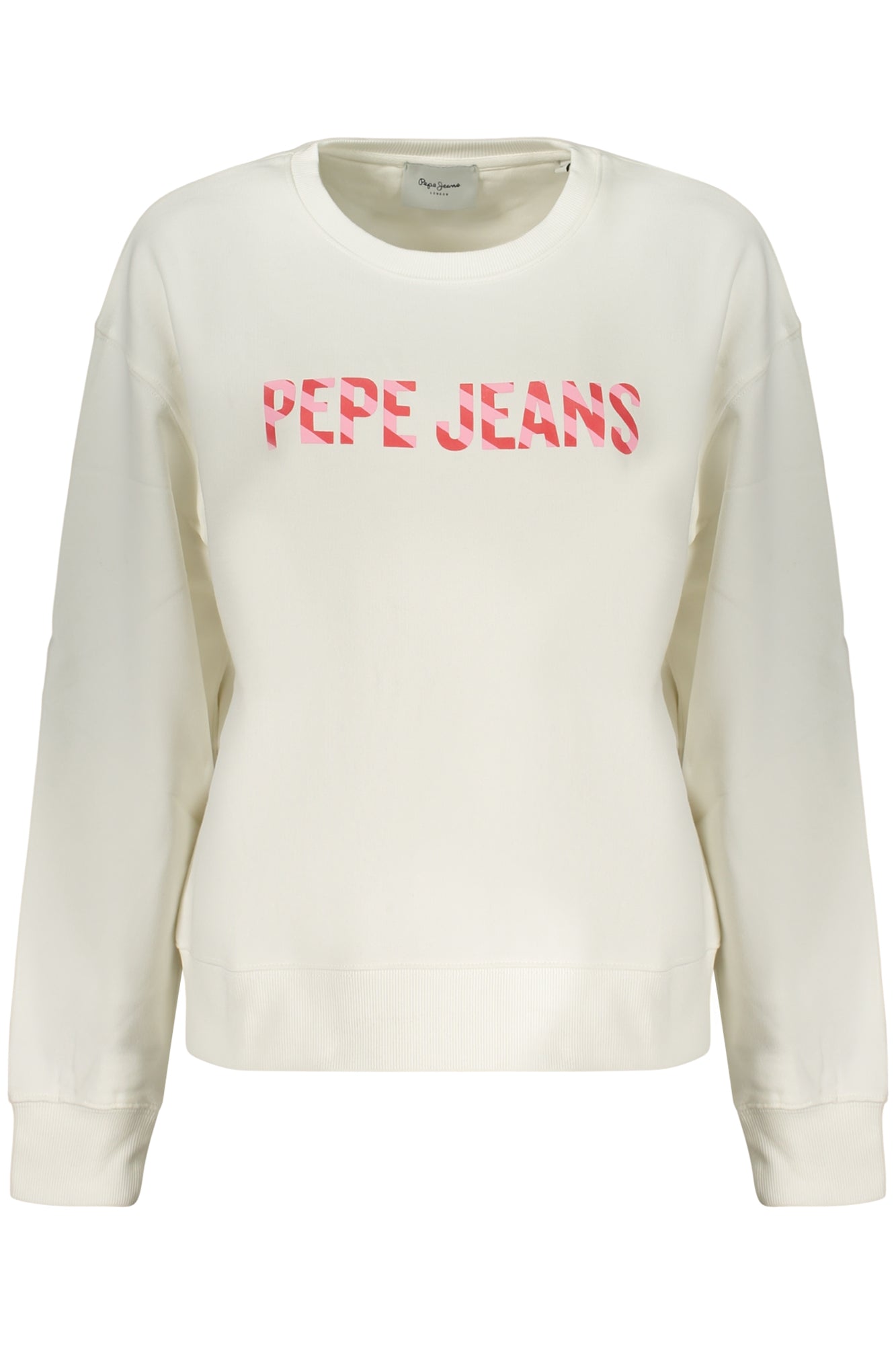 PEPE JEANS WOMEN'S WHITE ZIP-UP SWEATSHIRT