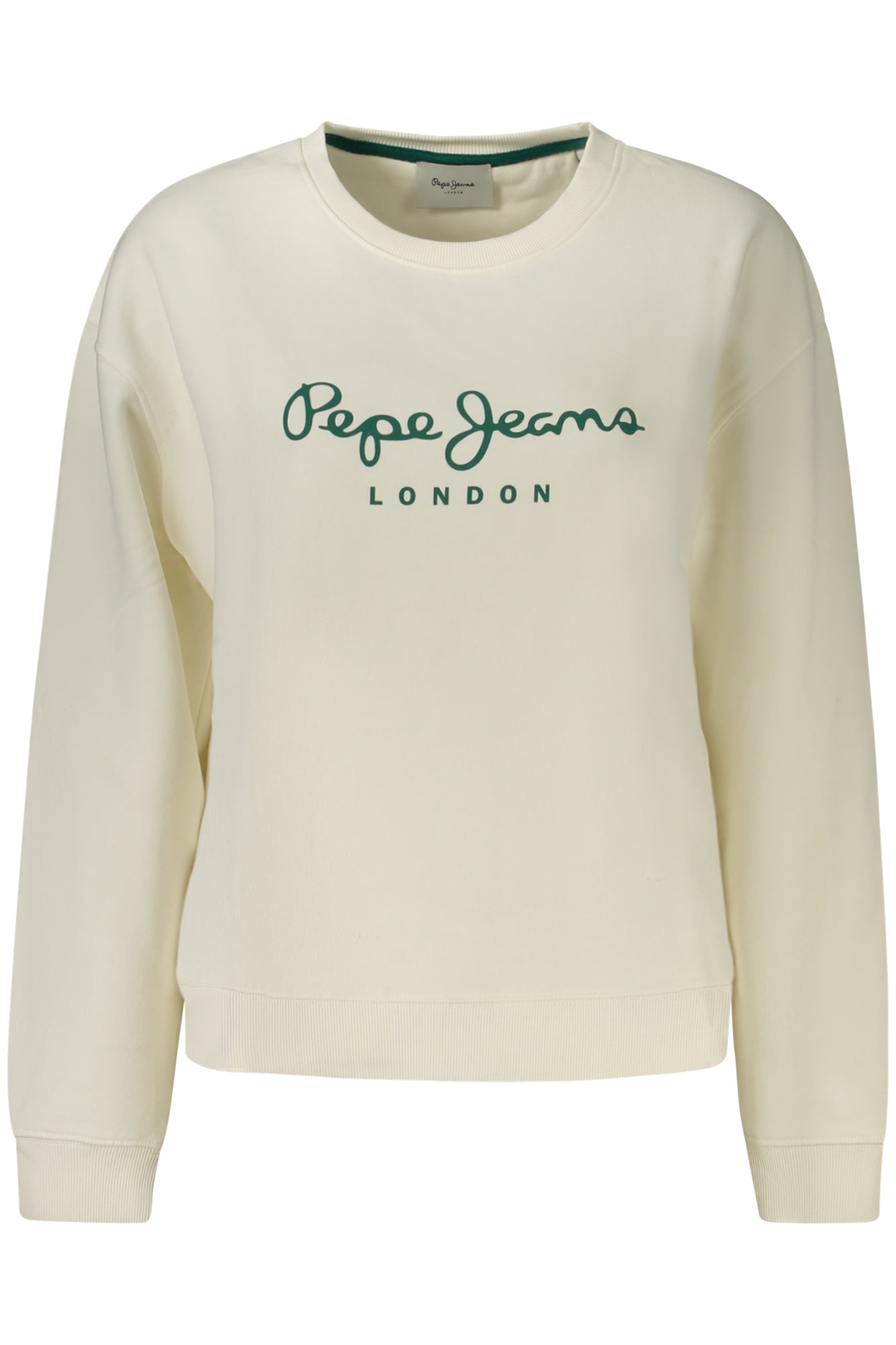 PEPE JEANS WOMEN'S WHITE ZIP-UP SWEATSHIRT