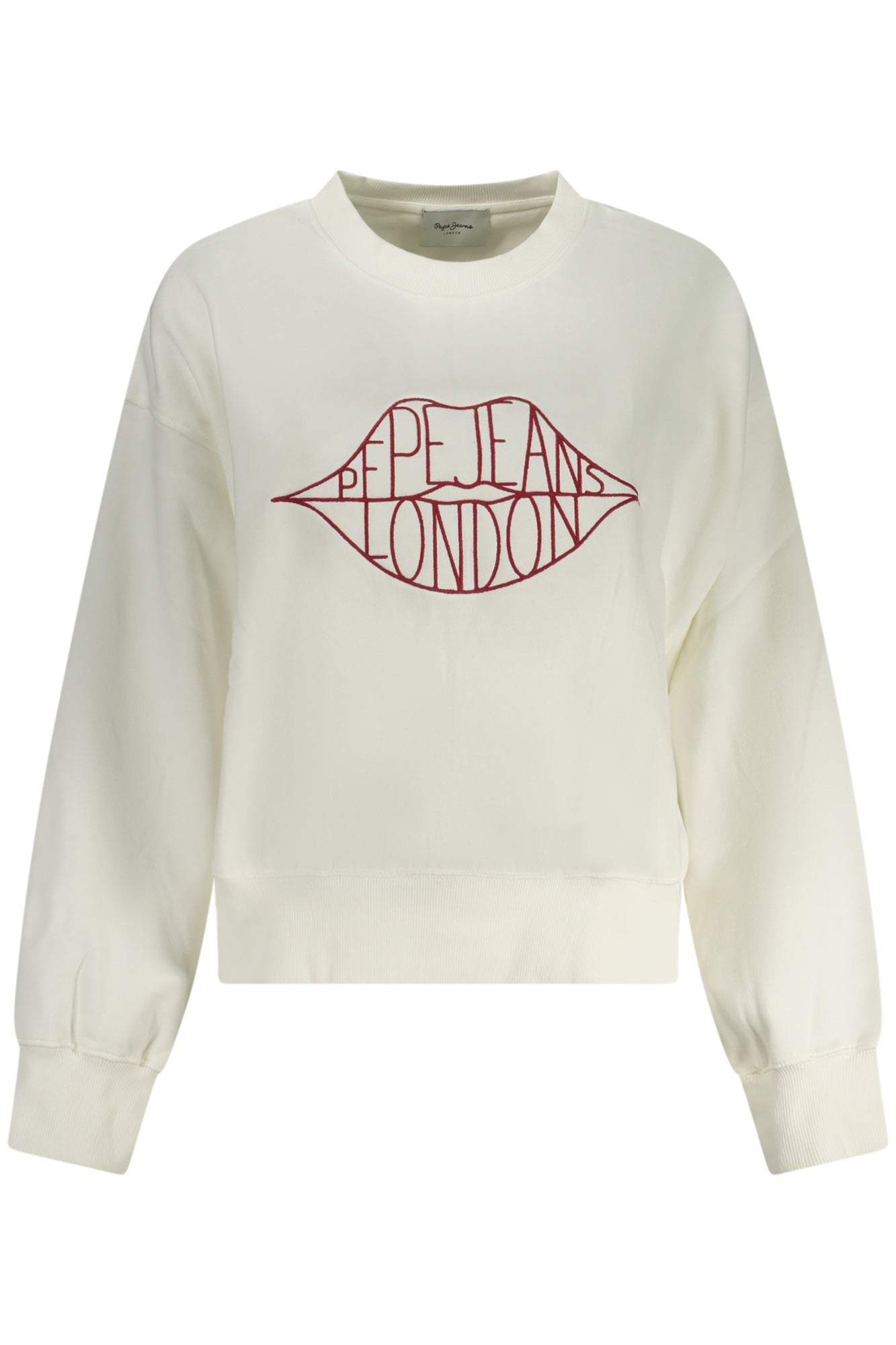 PEPE JEANS WOMEN'S WHITE ZIP-UP SWEATSHIRT