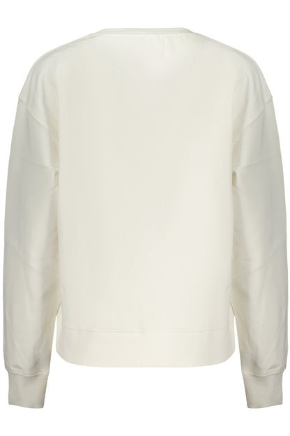 PEPE JEANS WOMEN'S WHITE ZIP-UP SWEATSHIRT