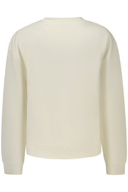 PEPE JEANS WOMEN'S WHITE ZIP-UP SWEATSHIRT