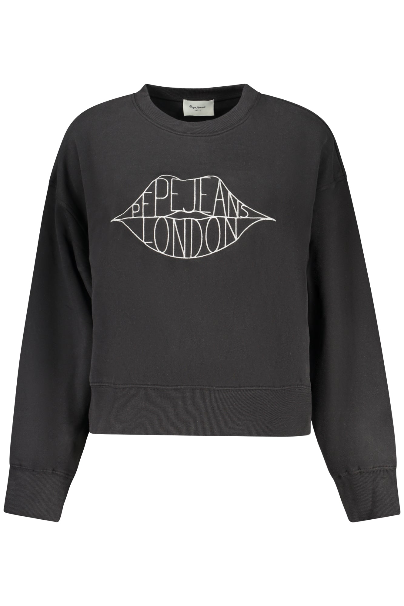 PEPE JEANS WOMEN'S BLACK ZIP-UP SWEATSHIRT