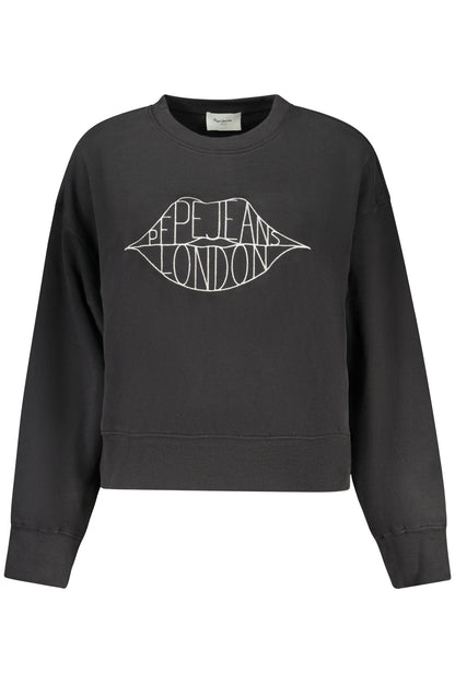 PEPE JEANS WOMEN'S BLACK ZIP-UP SWEATSHIRT