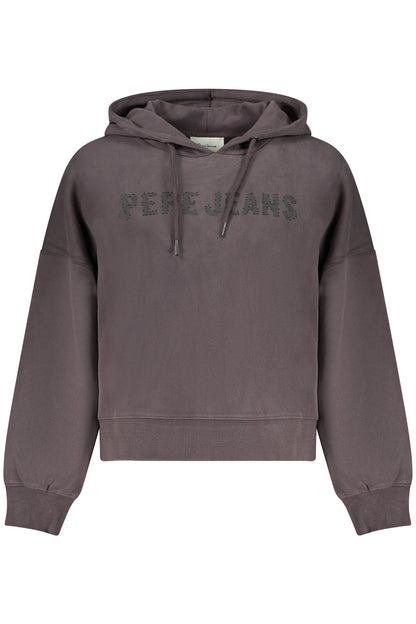 PEPE JEANS WOMEN'S BLACK ZIP-UP SWEATSHIRT