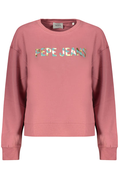 PEPE JEANS WOMEN'S PINK ZIP-UP SWEATSHIRT