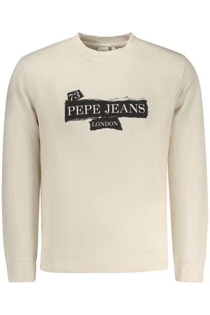 PEPE JEANS MEN'S BEIGE ZIP-UP SWEATSHIRT