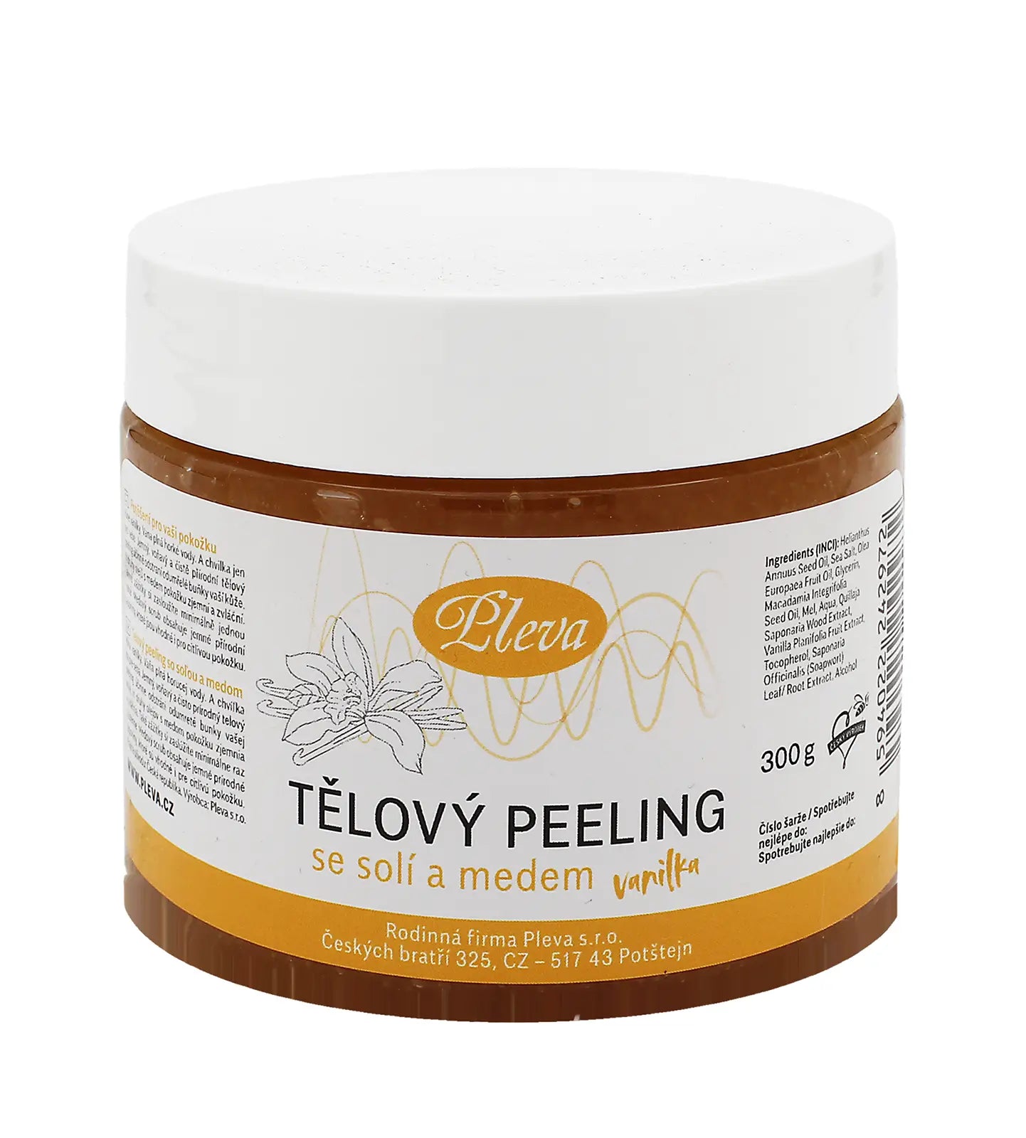 Pleva Exfoliating Body Scrub with Honey and Salt (Vanilla) 300g