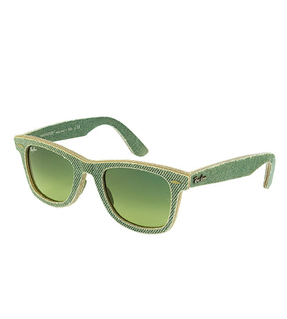 Ray-Ban RB2140 Wayfarer Denim 11663M – Lunettes de soleil unisexes vertes (50x22x145 mm)