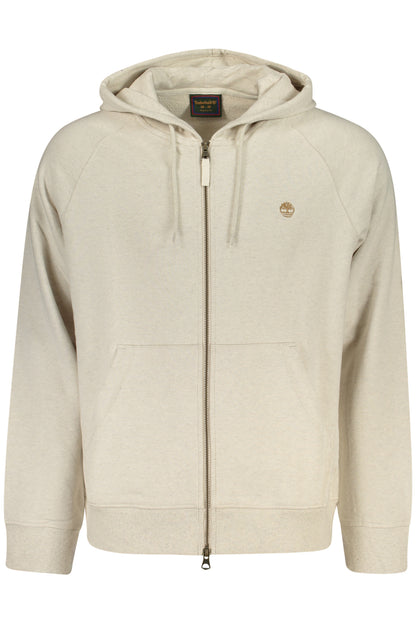 TIMBERLAND MEN'S BEIGE ZIP-UP SWEATSHIRT