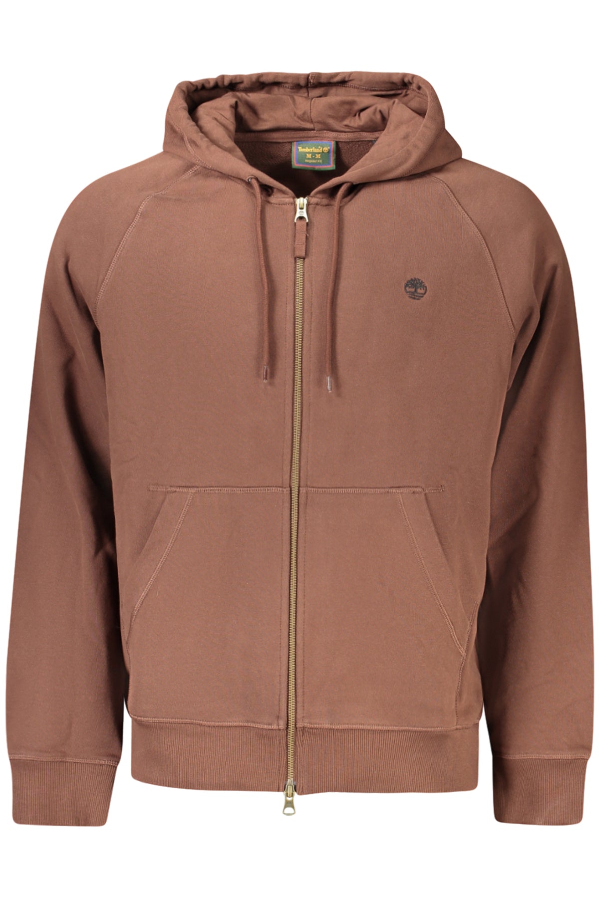 TIMBERLAND MEN'S BROWN ZIP-UP SWEATSHIRT