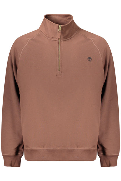 TIMBERLAND MEN'S BROWN ZIP-UP SWEATSHIRT