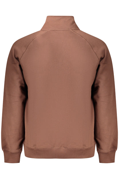 TIMBERLAND MEN'S BROWN ZIP-UP SWEATSHIRT