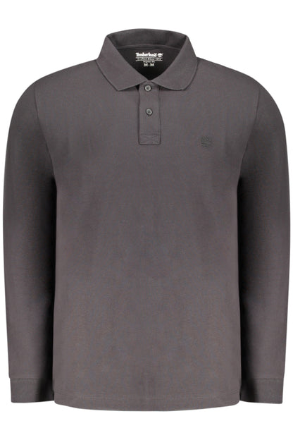 TIMBERLAND MEN'S LONG-SLEEVE POLO SHIRT BLACK