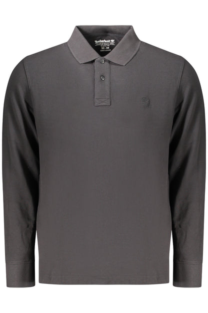 TIMBERLAND MEN'S LONG-SLEEVE POLO SHIRT BLACK
