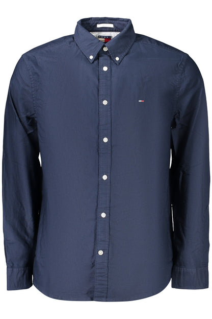 TOMMY HILFIGER MEN'S LONG-SLEEVED SHIRT, BLUE
