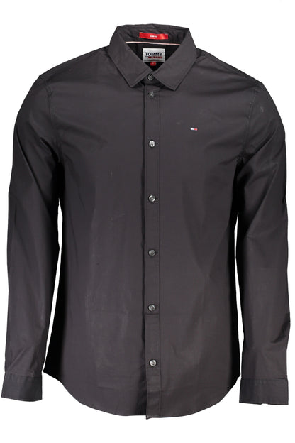 TOMMY HILFIGER MEN'S BLACK LONG SLEEVE SHIRT
