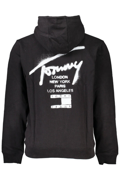 TOMMY HILFIGER MEN'S BLACK ZIPPED SWEATSHIRT