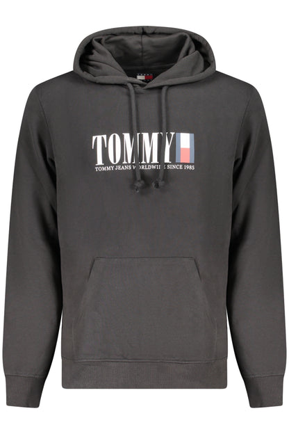 TOMMY HILFIGER MEN'S BLACK ZIP-UP SWEATSHIRT