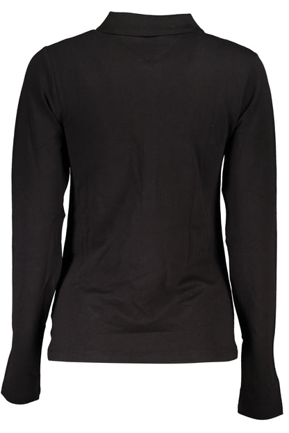 TOMMY HILFIGER WOMEN'S LONG SLEEVE POLO SHIRT BLACK