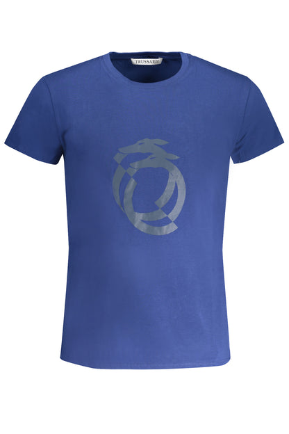 TRUSSARDI MEN'S SHORT SLEEVED T-SHIRT BLUE