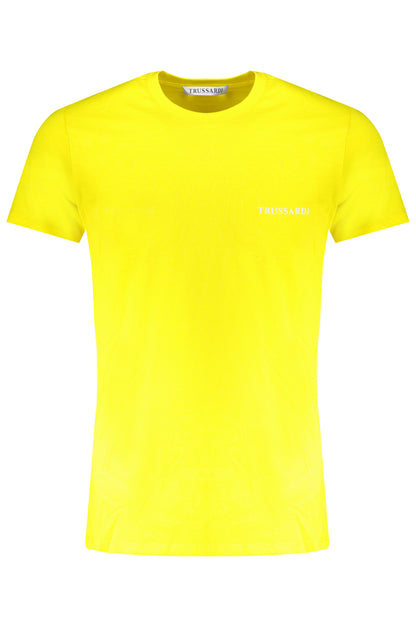 TRUSSARDI YELLOW MEN'S SHORT SLEEVED T-SHIRT