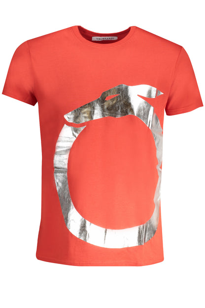 TRUSSARDI MEN'S SHORT SLEEVE T-SHIRT RED