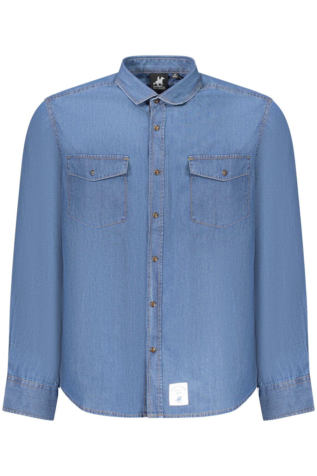 US GRAND MEN'S BLUE LONG-SLEEVED SHIRT