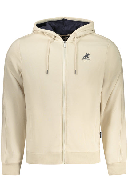 US GRAND MEN'S BEIGE ZIP-UP SWEATSHIRT