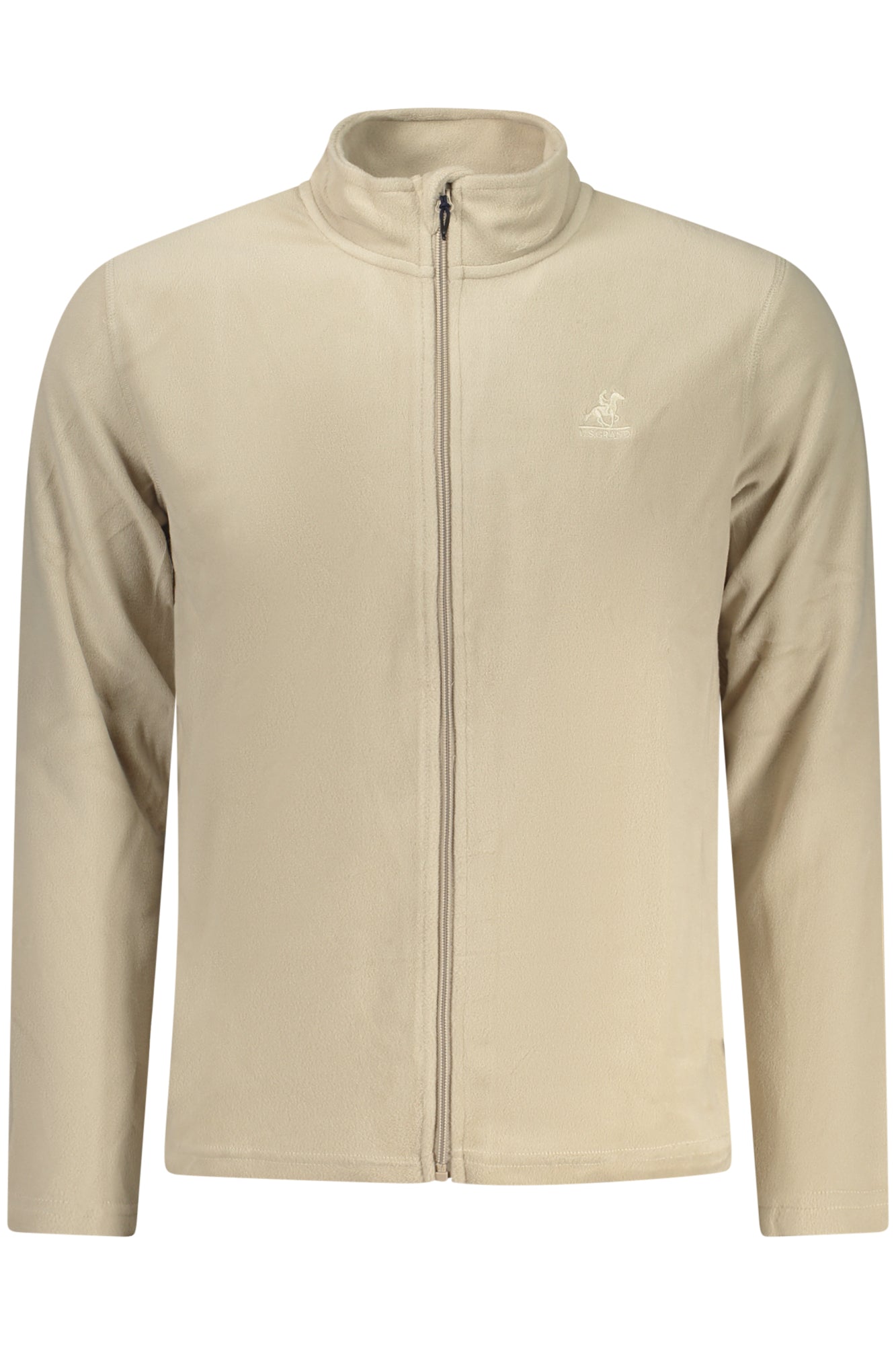 US GRAND MEN'S BEIGE ZIP-UP SWEATSHIRT
