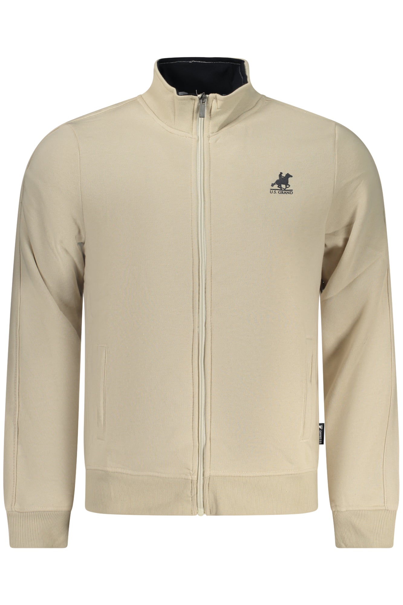 US GRAND MEN'S BEIGE ZIP-UP SWEATSHIRT