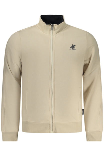 US GRAND MEN'S BEIGE ZIP-UP SWEATSHIRT