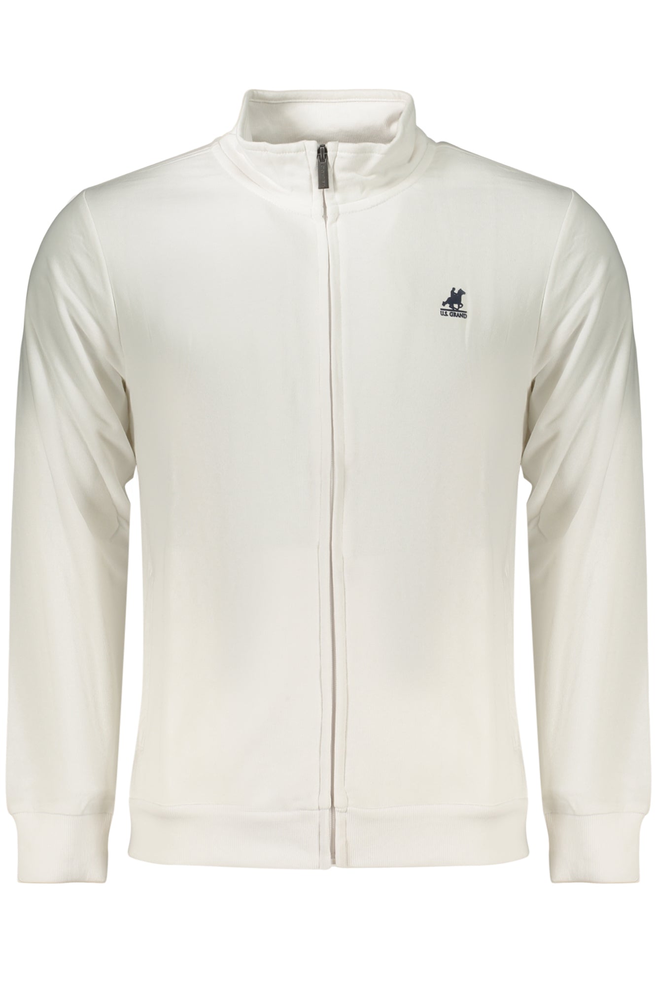 US GRAND MEN'S WHITE ZIP-UP SWEATSHIRT