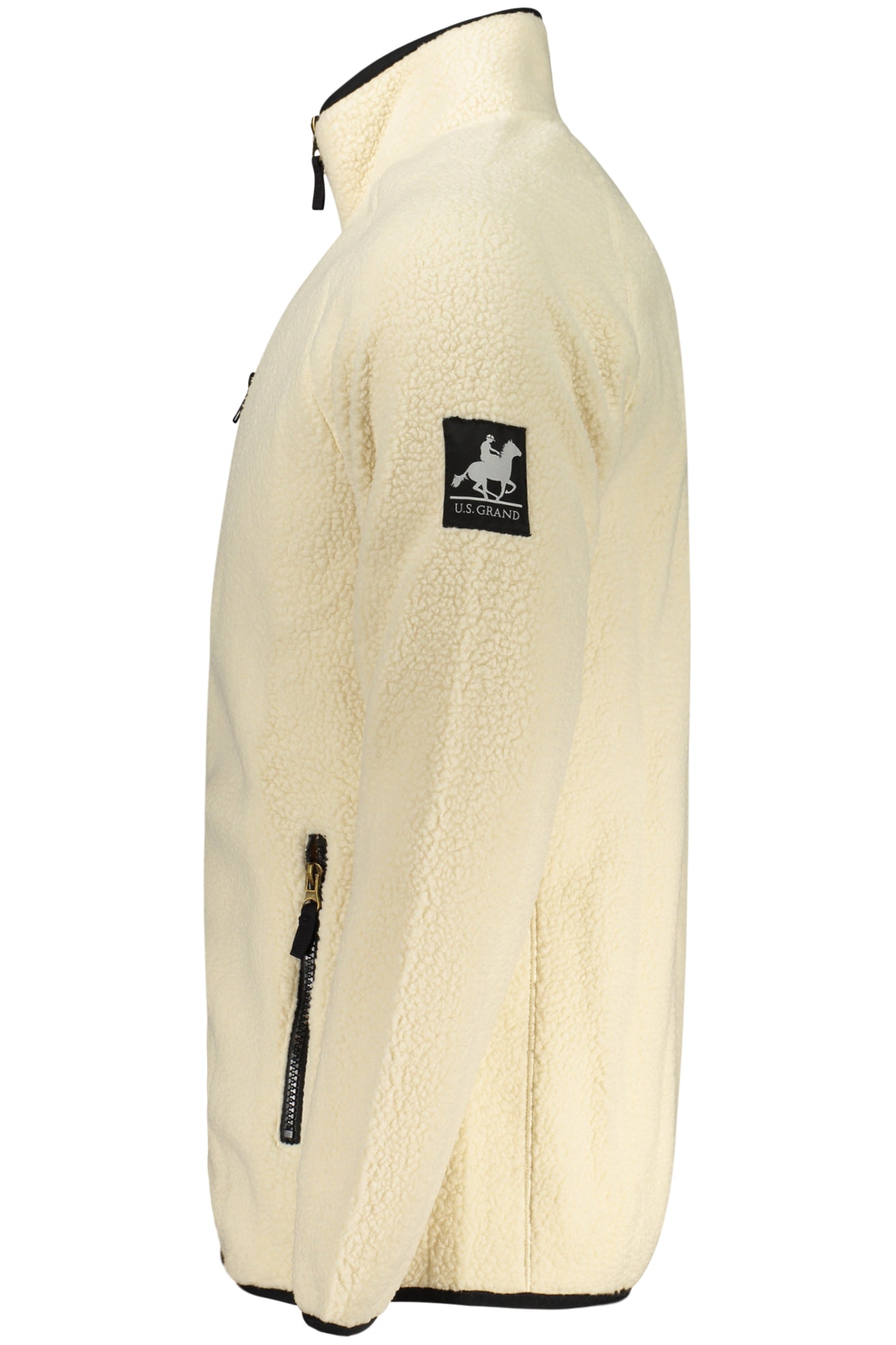 US GRAND MEN'S WHITE ZIP-UP SWEATSHIRT