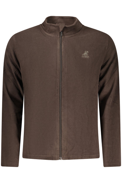 US GRAND MEN'S BROWN ZIP-UP SWEATSHIRT