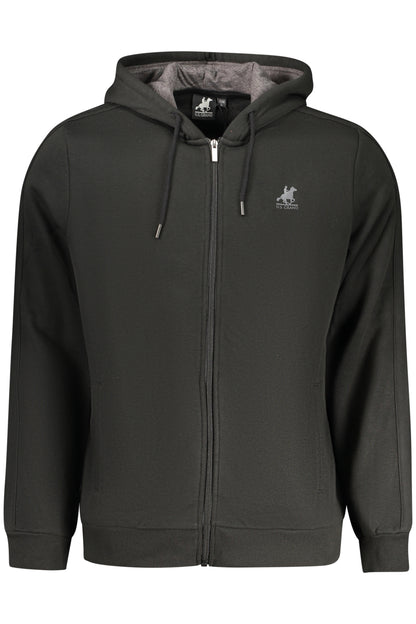 US GRAND MEN'S BLACK ZIP-UP SWEATSHIRT