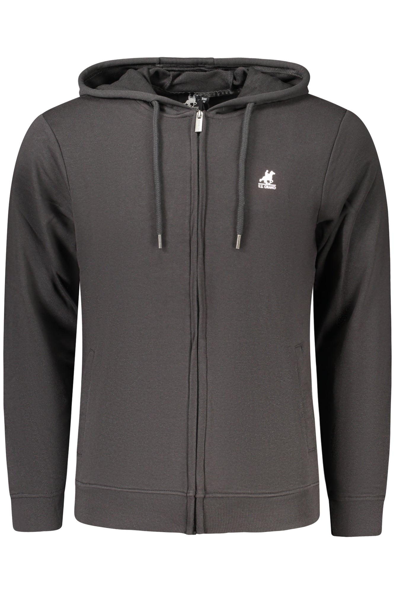 US GRAND MEN'S BLACK ZIP-UP SWEATSHIRT