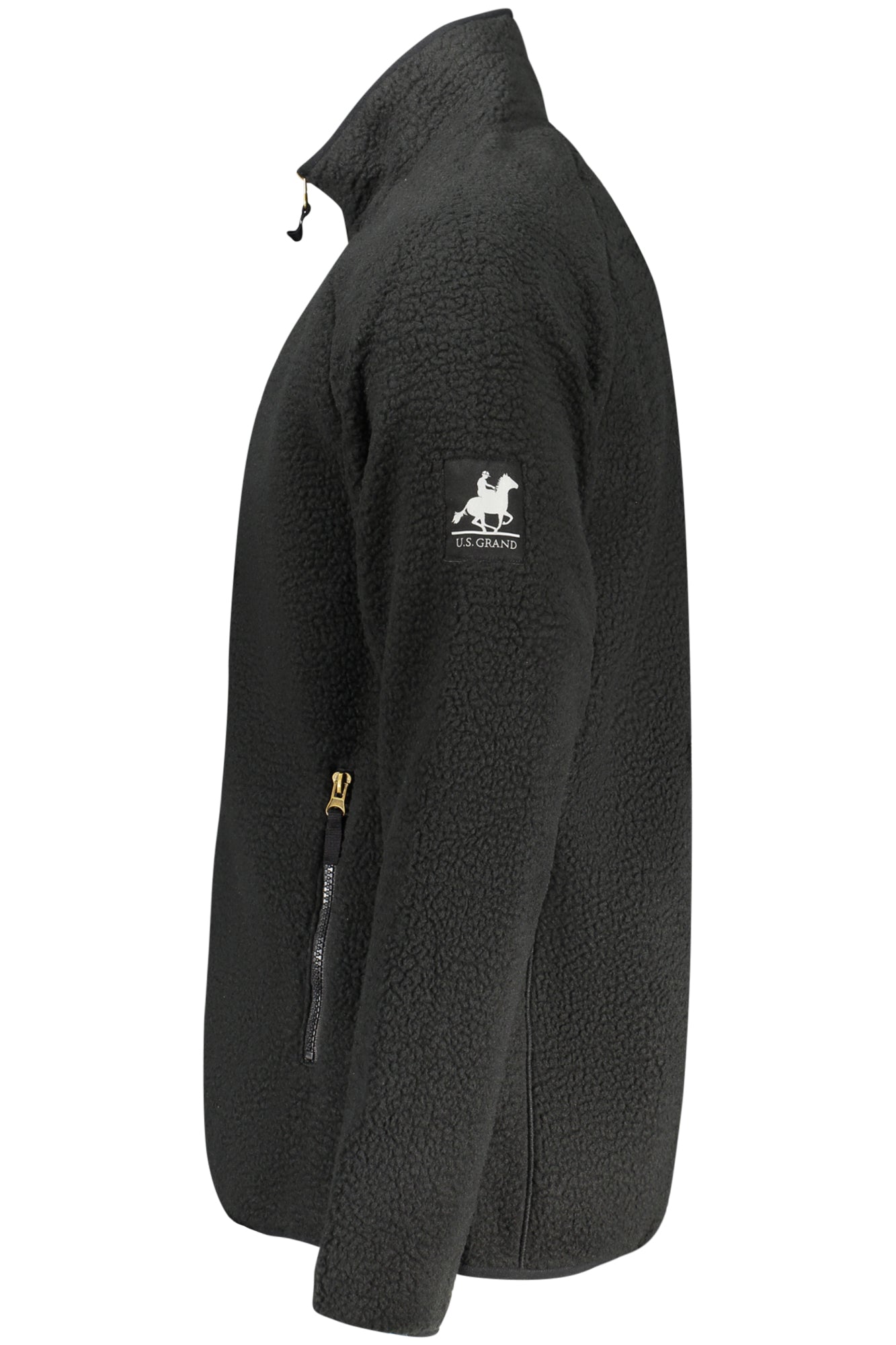 US GRAND MEN'S BLACK ZIP-UP SWEATSHIRT