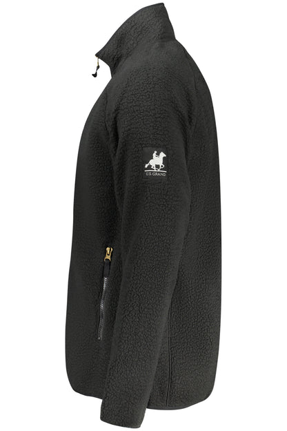 US GRAND MEN'S BLACK ZIP-UP SWEATSHIRT