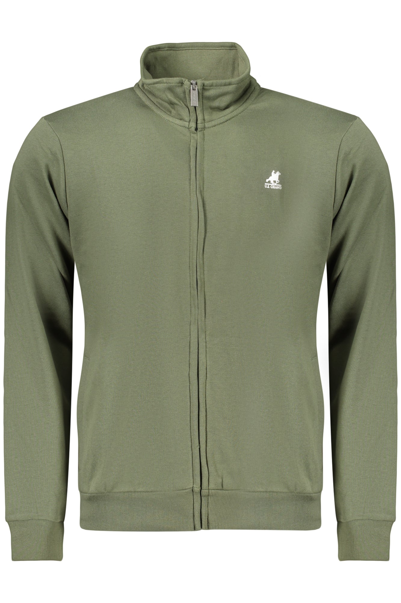 US GRAND MEN'S GREEN ZIP-UP SWEATSHIRT
