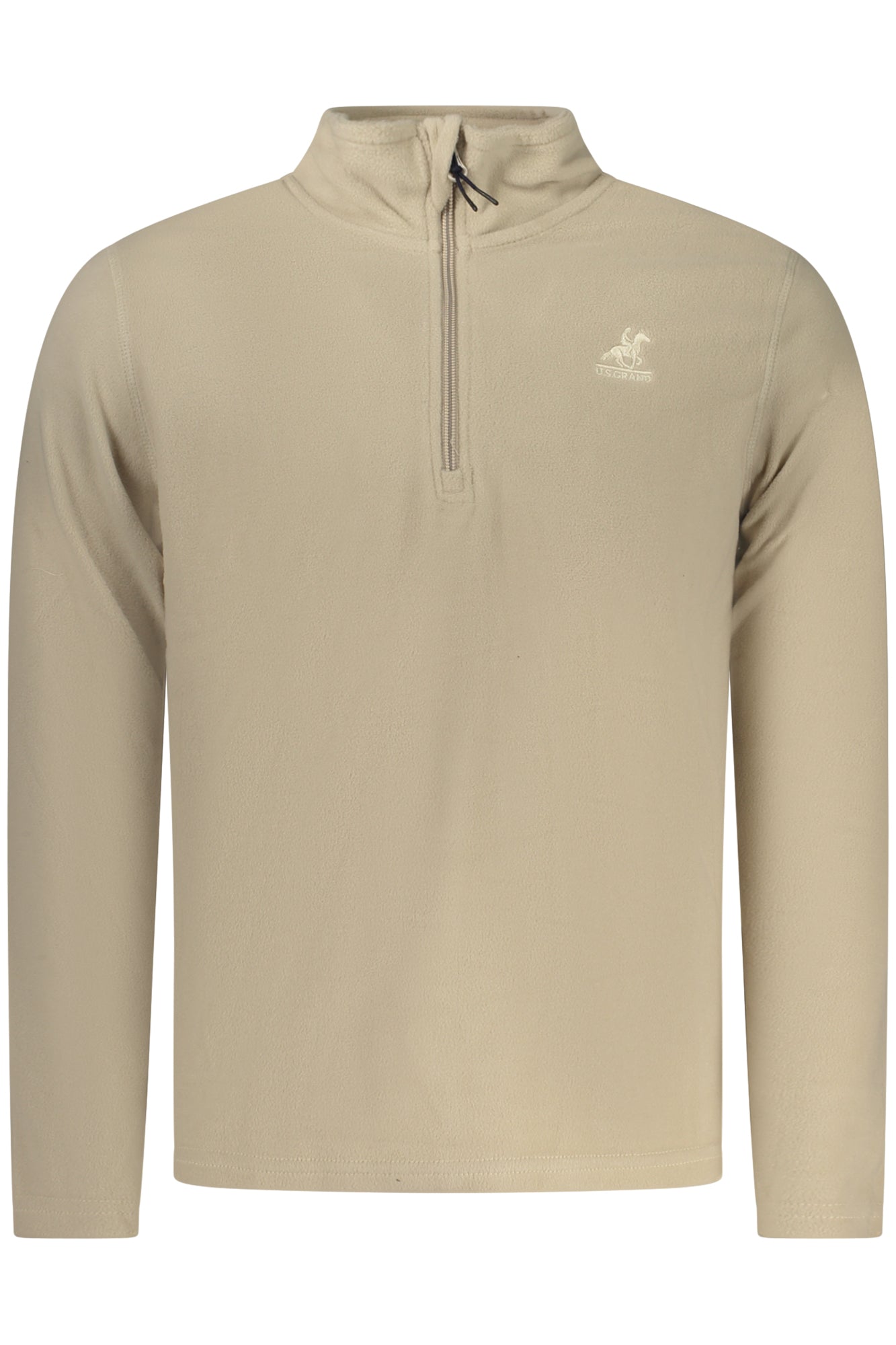 US GRAND MEN'S BEIGE ZIP-UP SWEATSHIRT